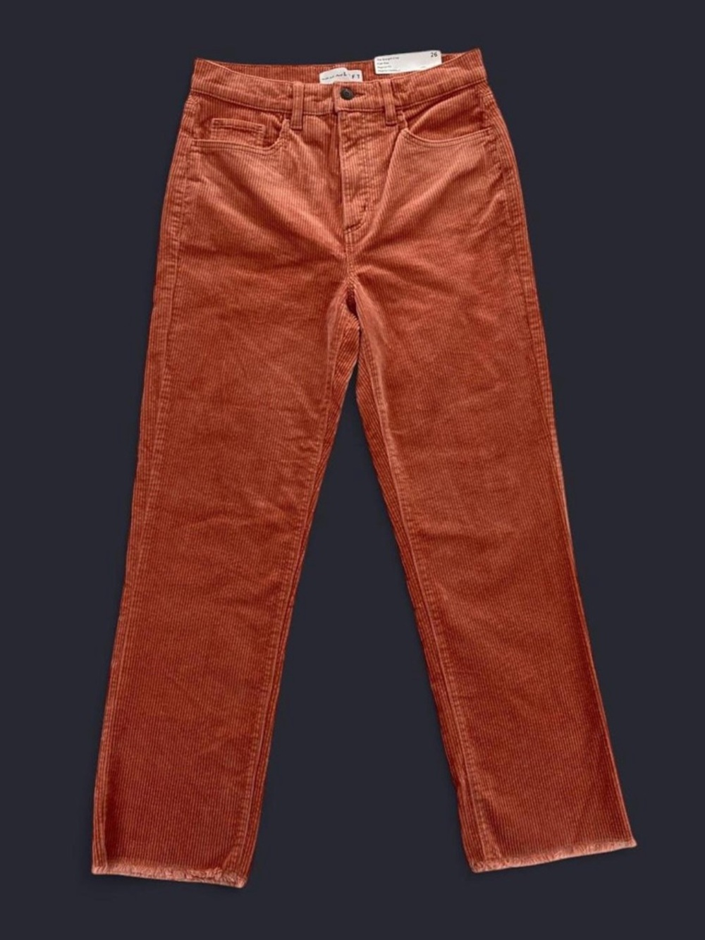 LOFT Coral Corduroy High-Rise Tapered Pants